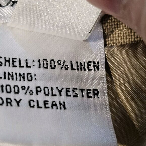 Retro Talbots Irish Linen Pants Lined Tapered 90s Ankle Tan Minimalist Old Money - Picture 14 of 14